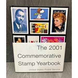 USPS 2001 Commemorative Stamp Yearbook Hardcover Book with Stamps Snoopy Peanuts